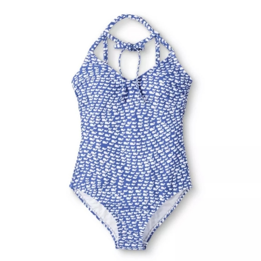 Vineyard Vines One Piece Swimsuit Blue Medium